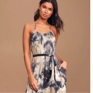 Tie-Dye Jumpsuit with Straps